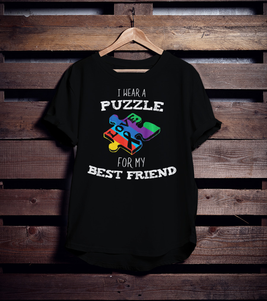 I Wear A Puzzle Love Ribbon For My Best Friend T-Shirt