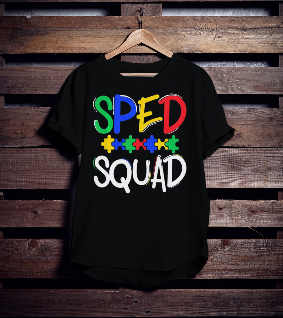 SPED Squad Autism Awareness Puzzle Piece Colors T-Shirt