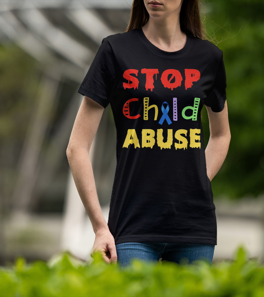 STOP Child Abuse Awareness Blue T-Shirt