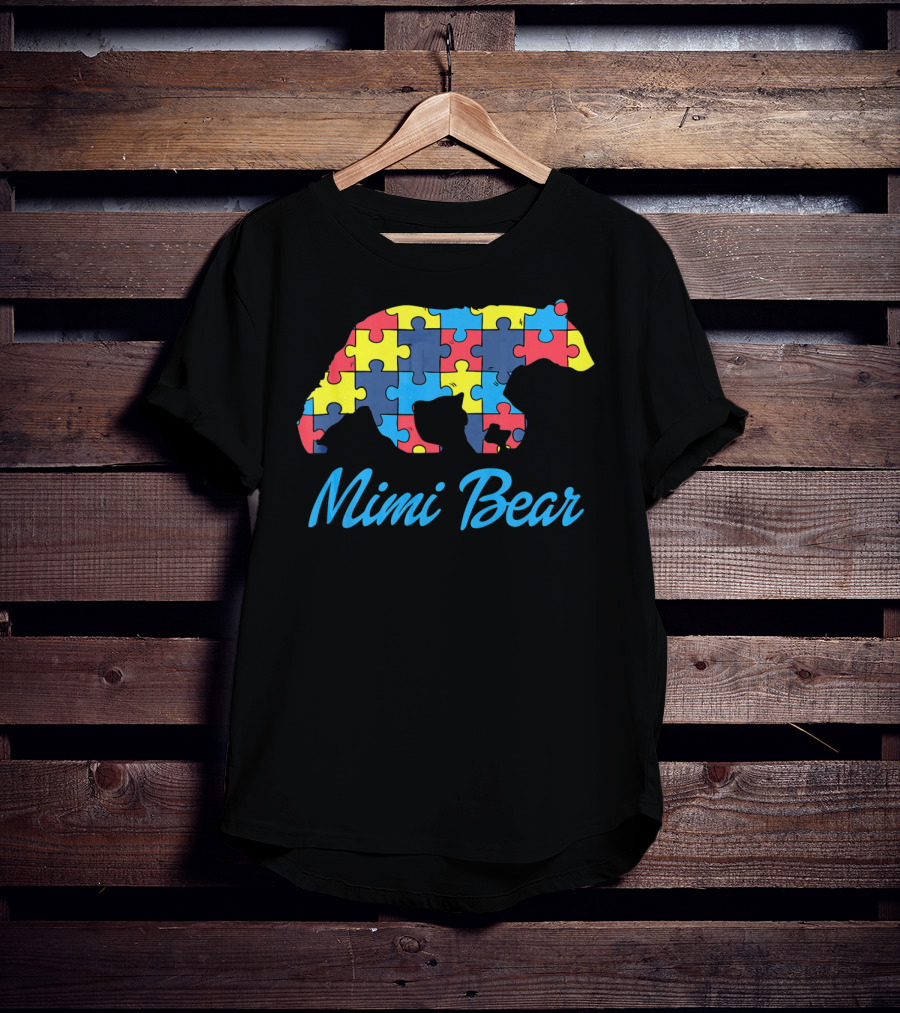 Mimi Bear Autism Awareness Puzzle T-Shirt