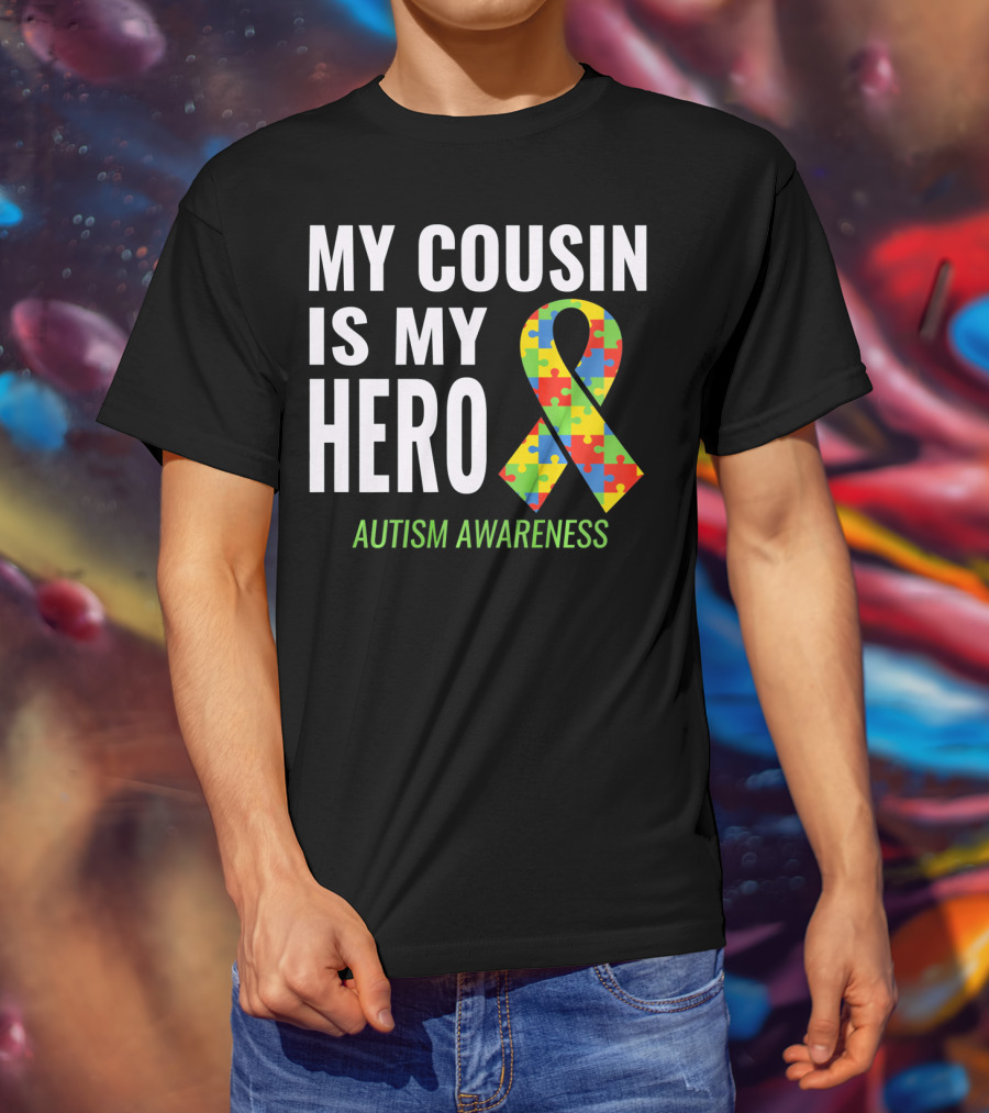 My Cousin Is My Hero Autism Awareness Puzzle T-Shirt