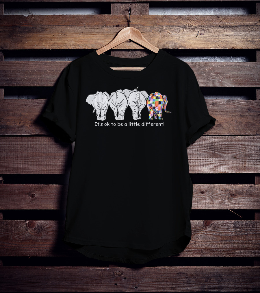 It's Ok To Be A Little Different Autism Colorful Elephant T-Shirt