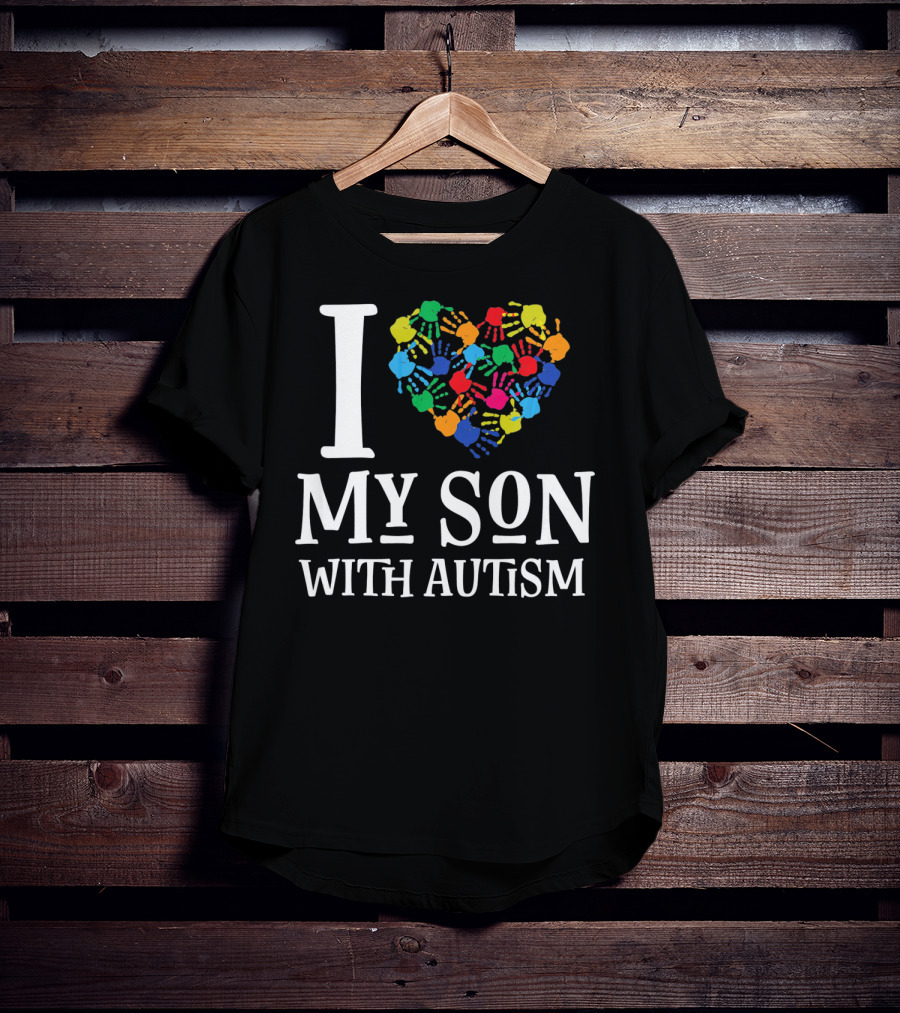 I Love My Son With Autism Spectrum Awareness T-Shirt