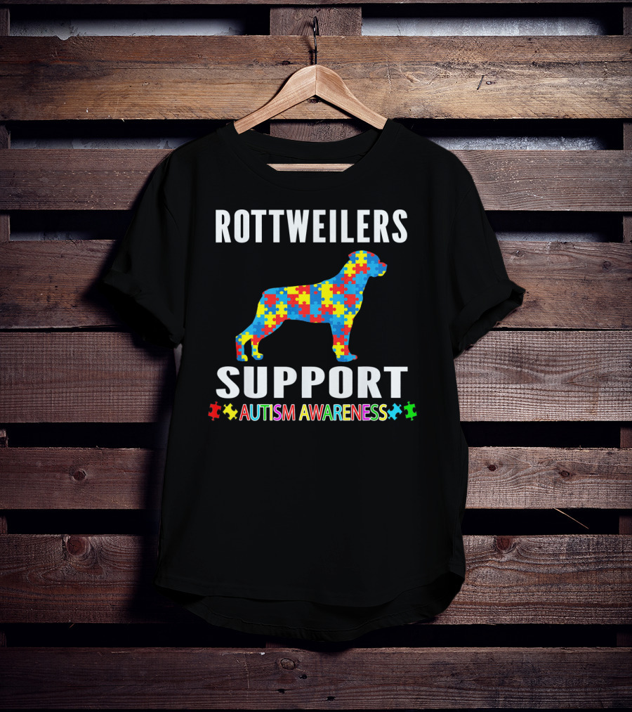 Rottweilers Support Autism Awareness Puzzle Piece T-Shirt