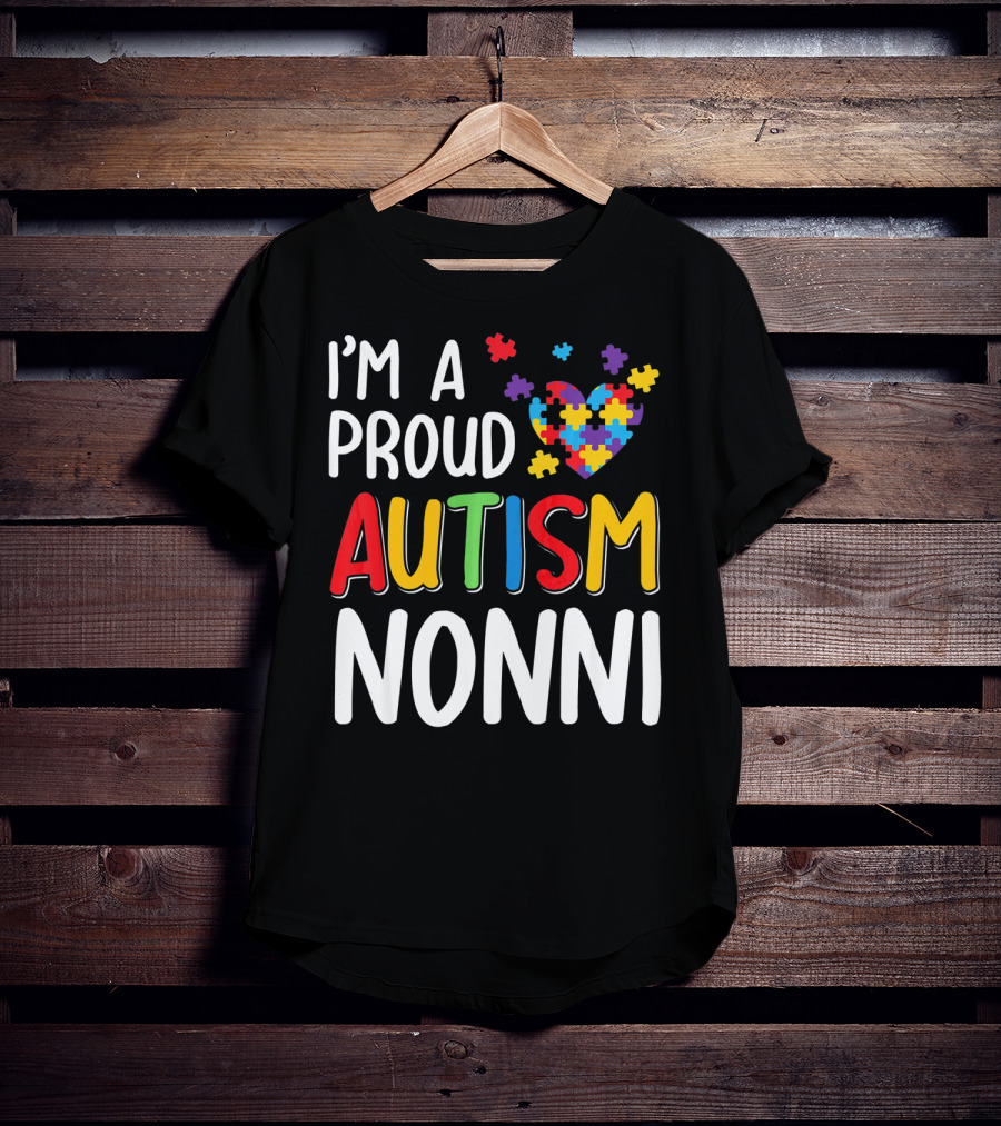 I'm A Proud Autism Nonni Puzzle Heart T-Shirt