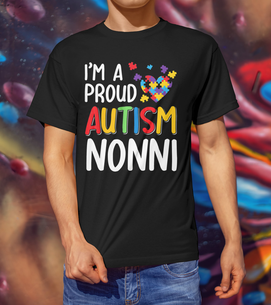 I'm A Proud Autism Nonni Puzzle Heart T-Shirt