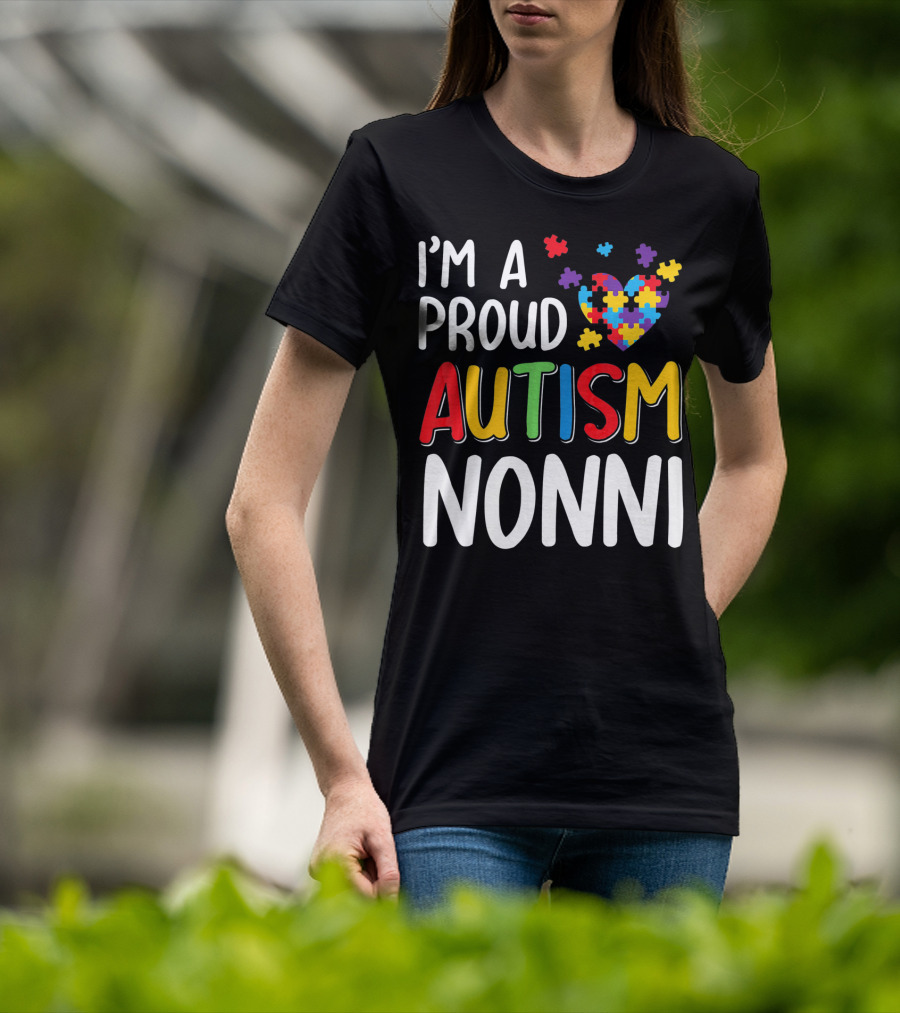 I'm A Proud Autism Nonni Puzzle Heart T-Shirt