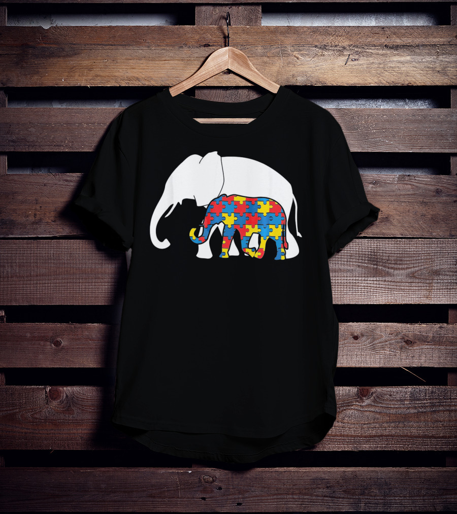 Autism Awareness Puzzle Elephant T-Shirt