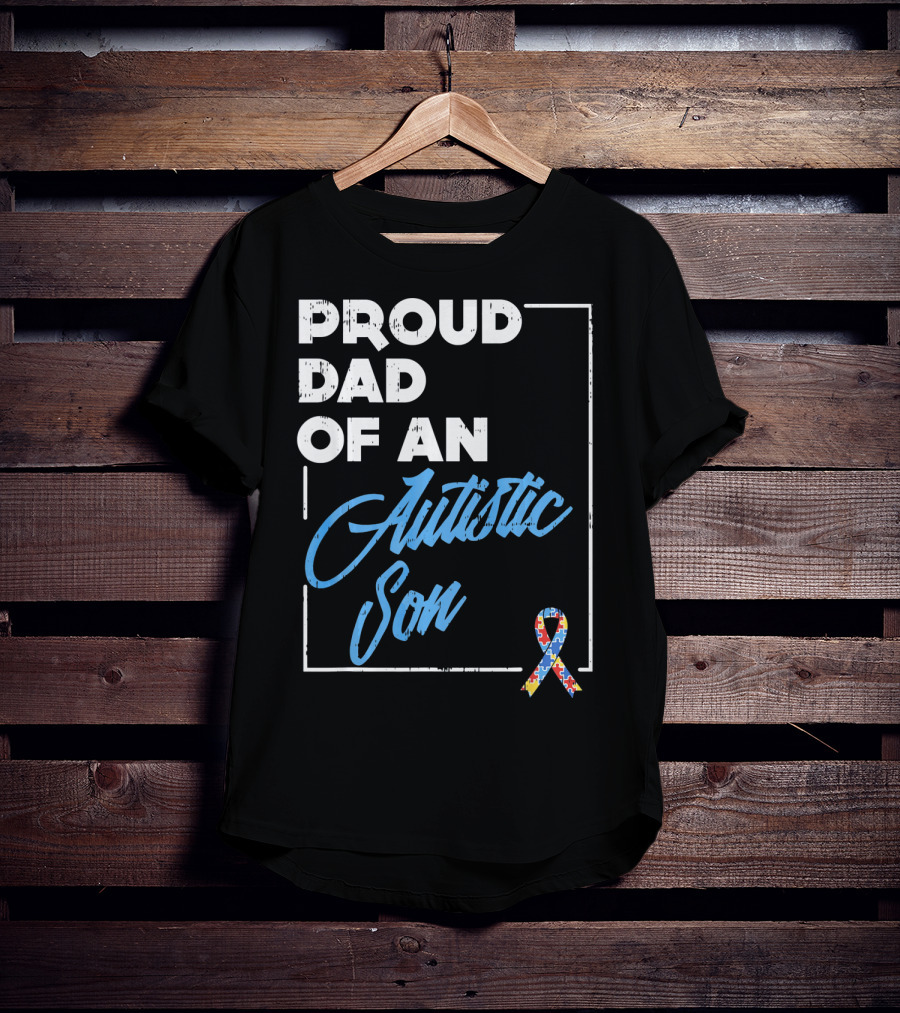 Proud Dad Of An Autistic Son Puzzle T-Shirt