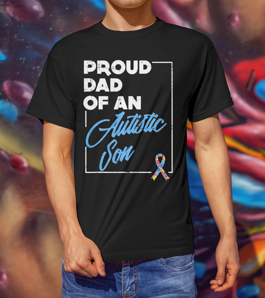Proud Dad Of An Autistic Son Puzzle T-Shirt