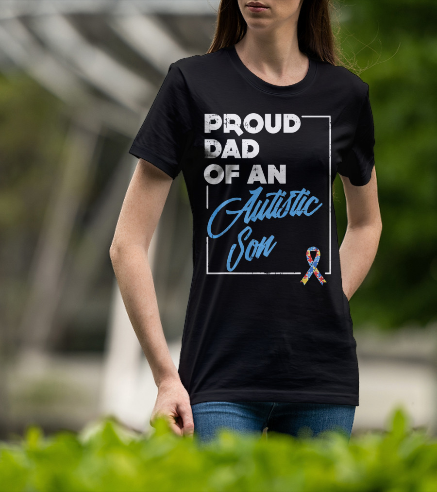 Proud Dad Of An Autistic Son Puzzle T-Shirt
