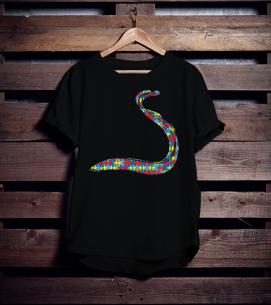 Eel Autism Awareness Kids Carp Fish Puzzle Piece T-Shirt