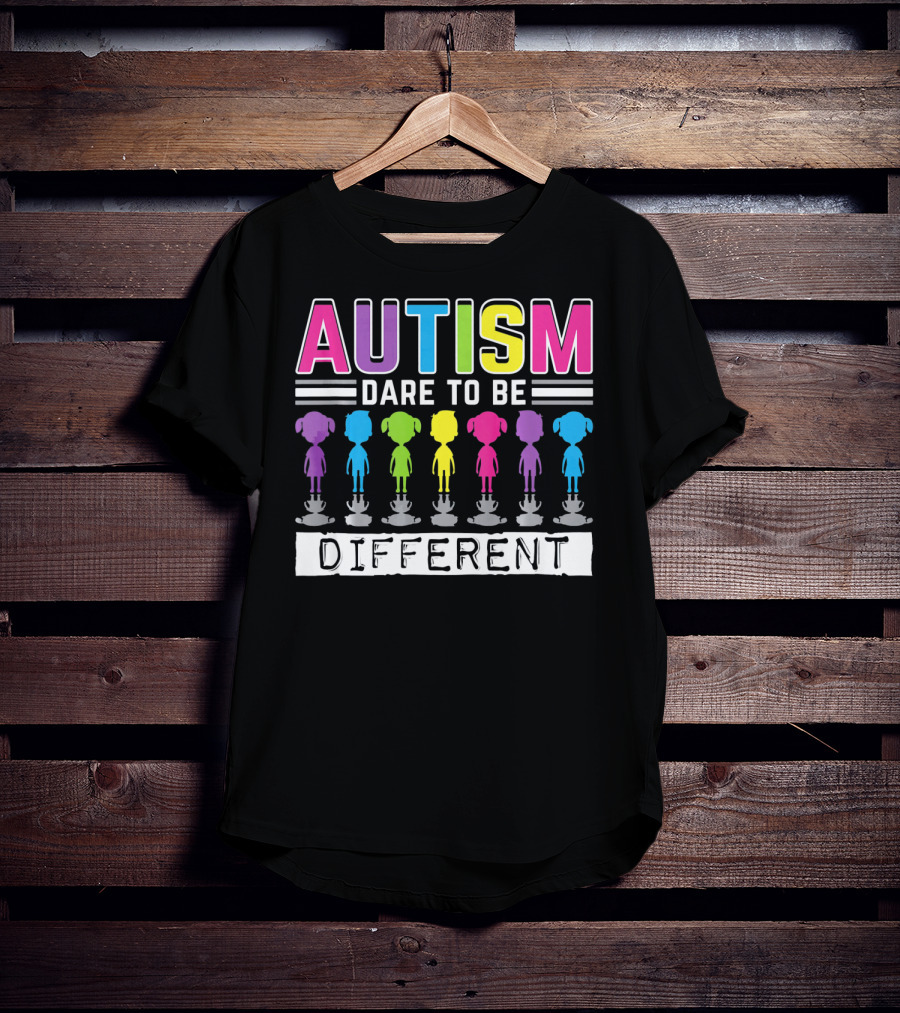 Autism Dare To Be Different Colorful Figures T-Shirt