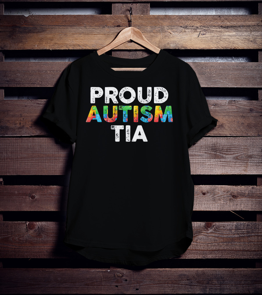 Proud Autism Tia Autism Awareness Colorful Puzzle T-Shirt