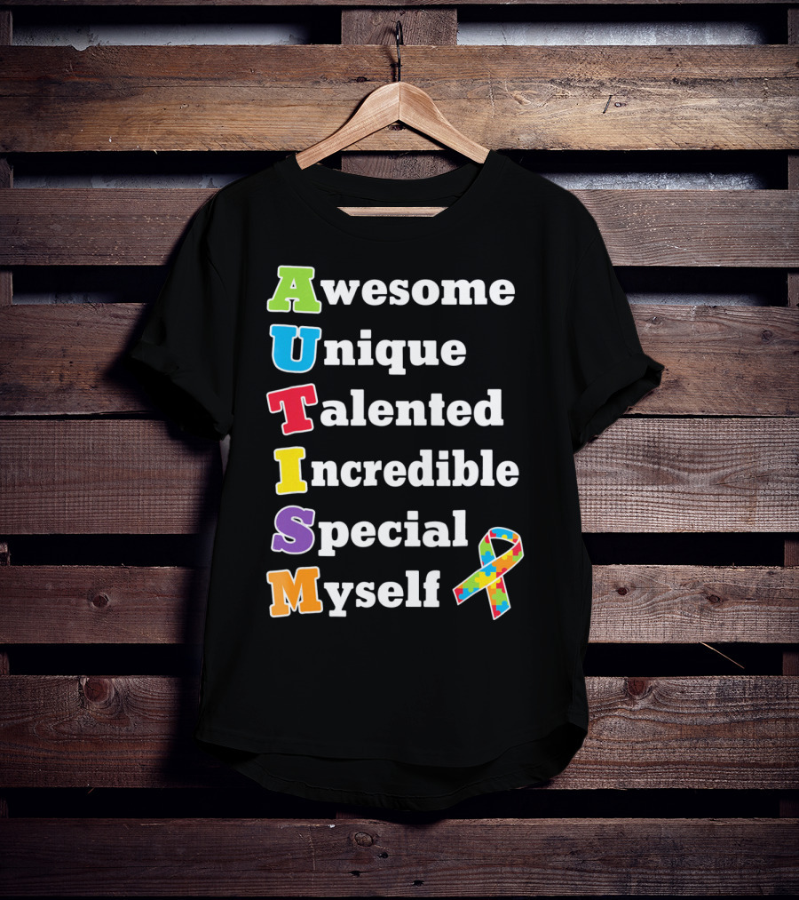 Autism Awesome Unique Talented Incredible Special Myself Awareness Puzzle T-Shirt