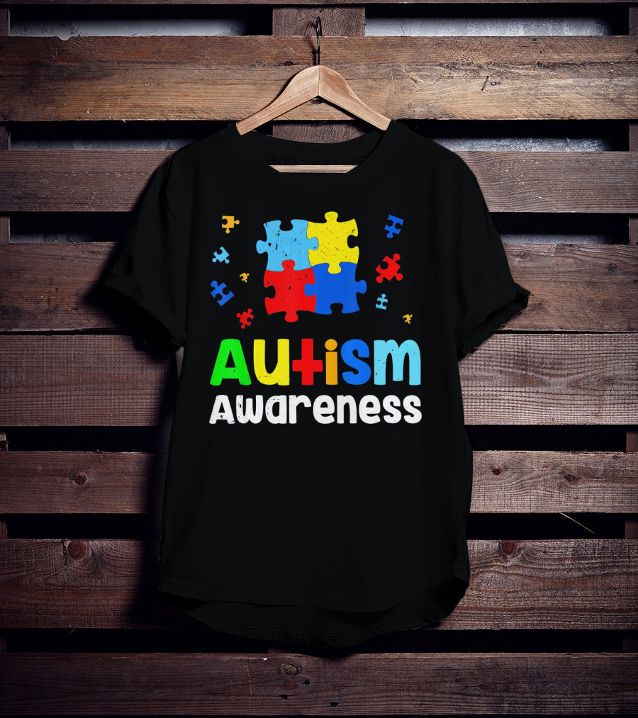 Autism Awareness Puzzle Pieces Heart Aut T-Shirt