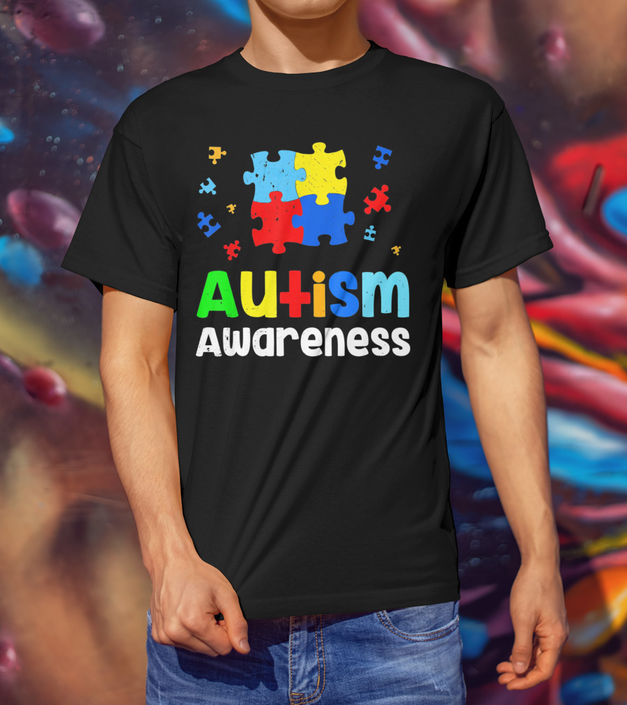 Autism Awareness Puzzle Pieces Heart Aut T-Shirt