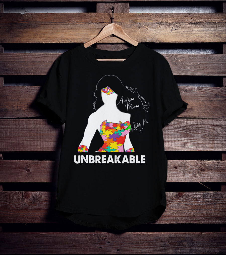 Autism Mom Unbreakable Puzzle Piece Empowerment T-Shirt