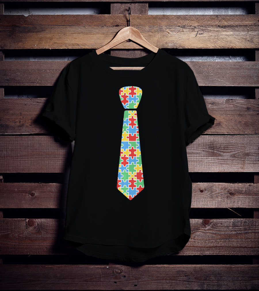 Autism Awareness Puzzle Piece Necktie T-Shirt