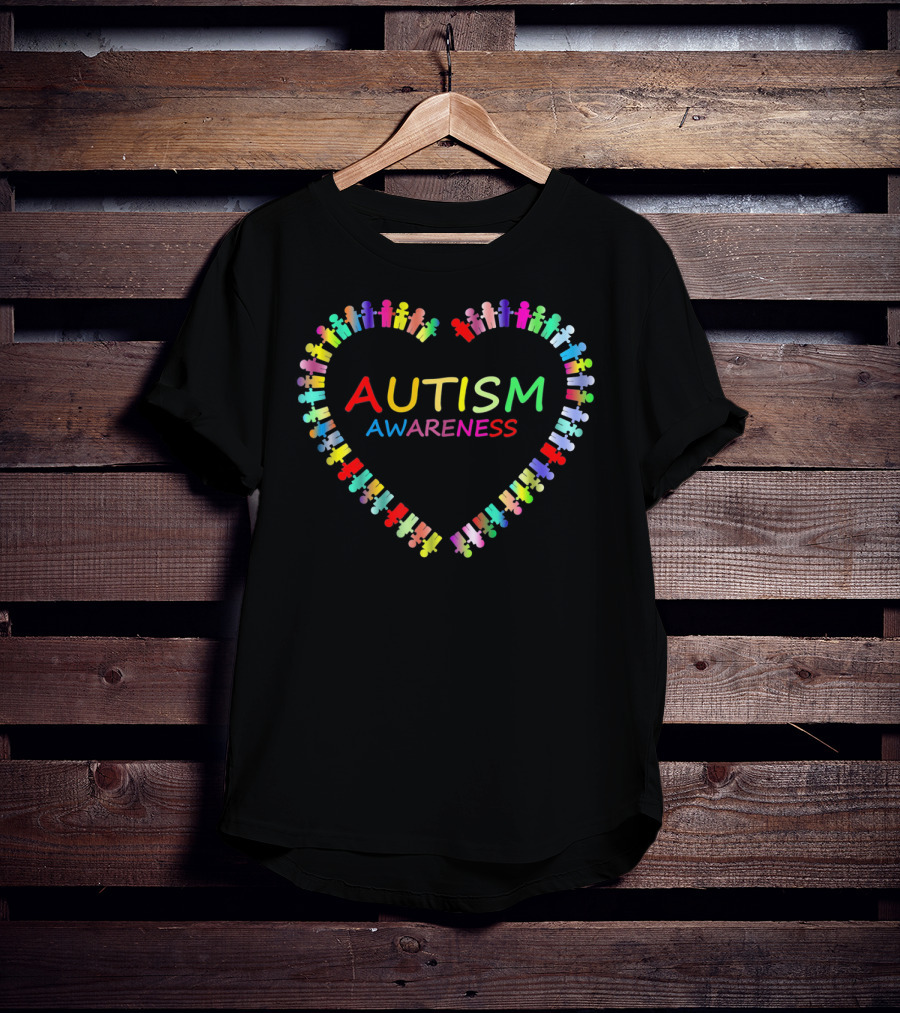 Autism Awareness Multicolor Heart Puzzle Piece T-Shirt