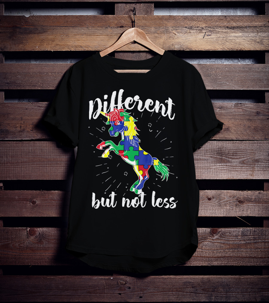 Different Not Less Unicorn Autism Awareness T-Shirt