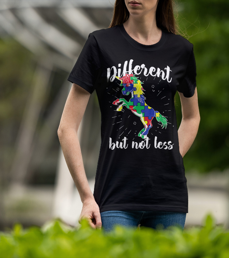 Different Not Less Unicorn Autism Awareness T-Shirt