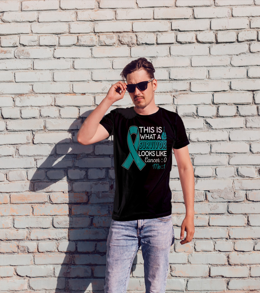 This Is What A Survivor Looks Like Cancer 0 Me 1 T-Shirt