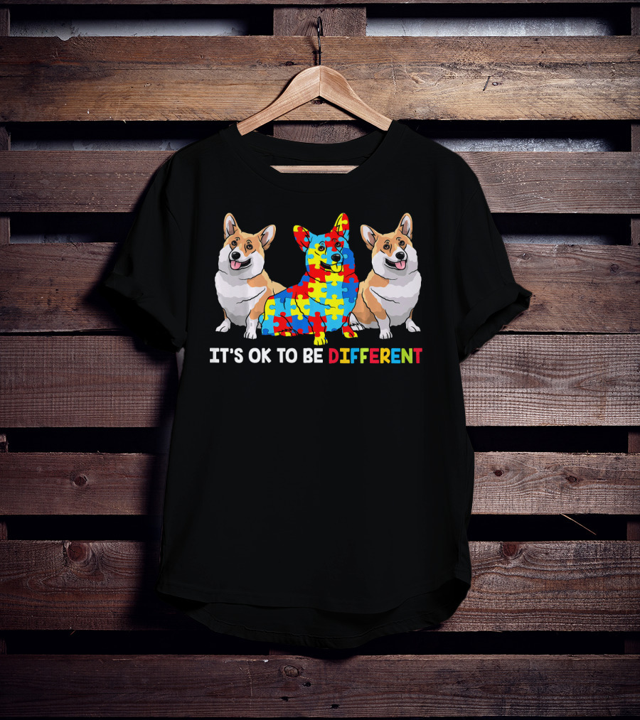 It's OK To Be Different Corgi Autism Awareness T-Shirt