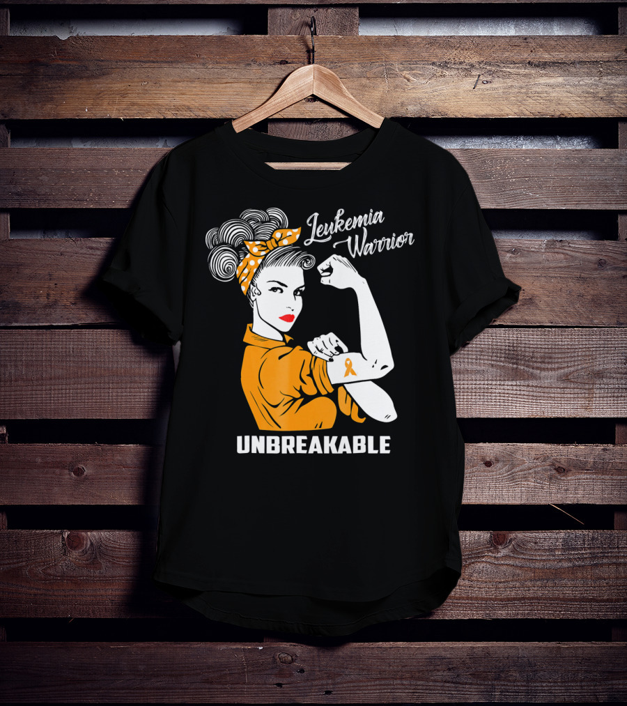 Leukemia Warrior Unbreakable Rosie The Riveter T-Shirt