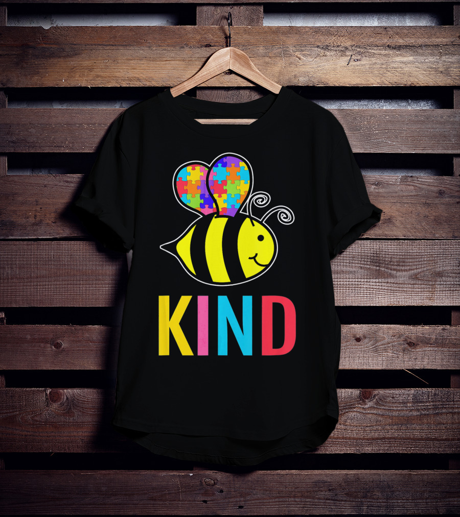 Autism Awareness Bee With Puzzle Wings KIND T-Shirt