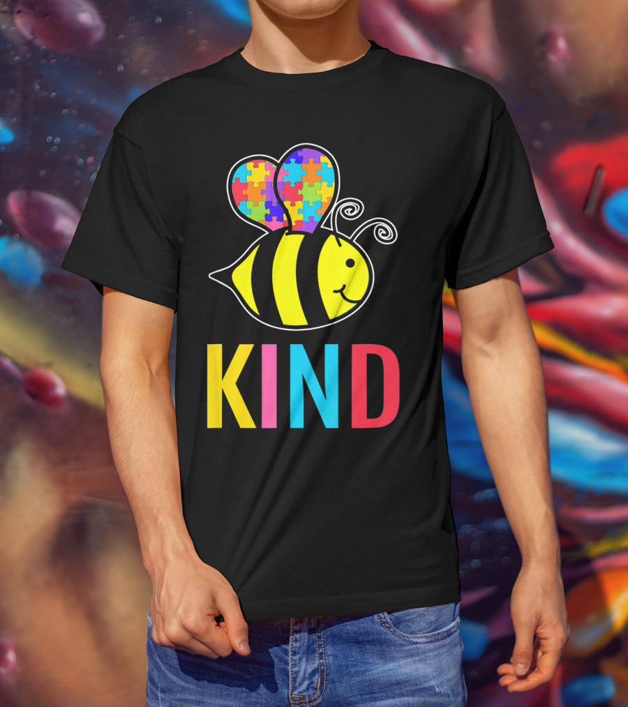 Autism Awareness Bee With Puzzle Wings KIND T-Shirt