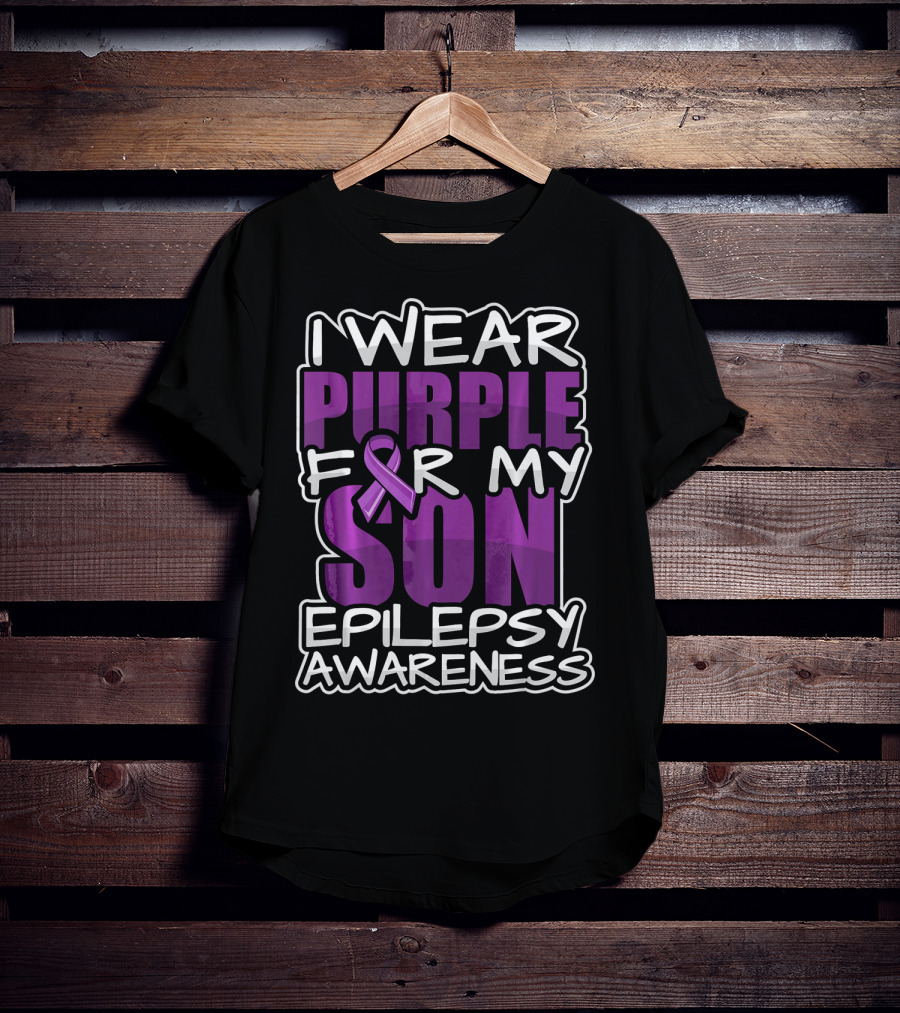 I Wear Purple For My Son Epilepsy Awareness T-Shirt