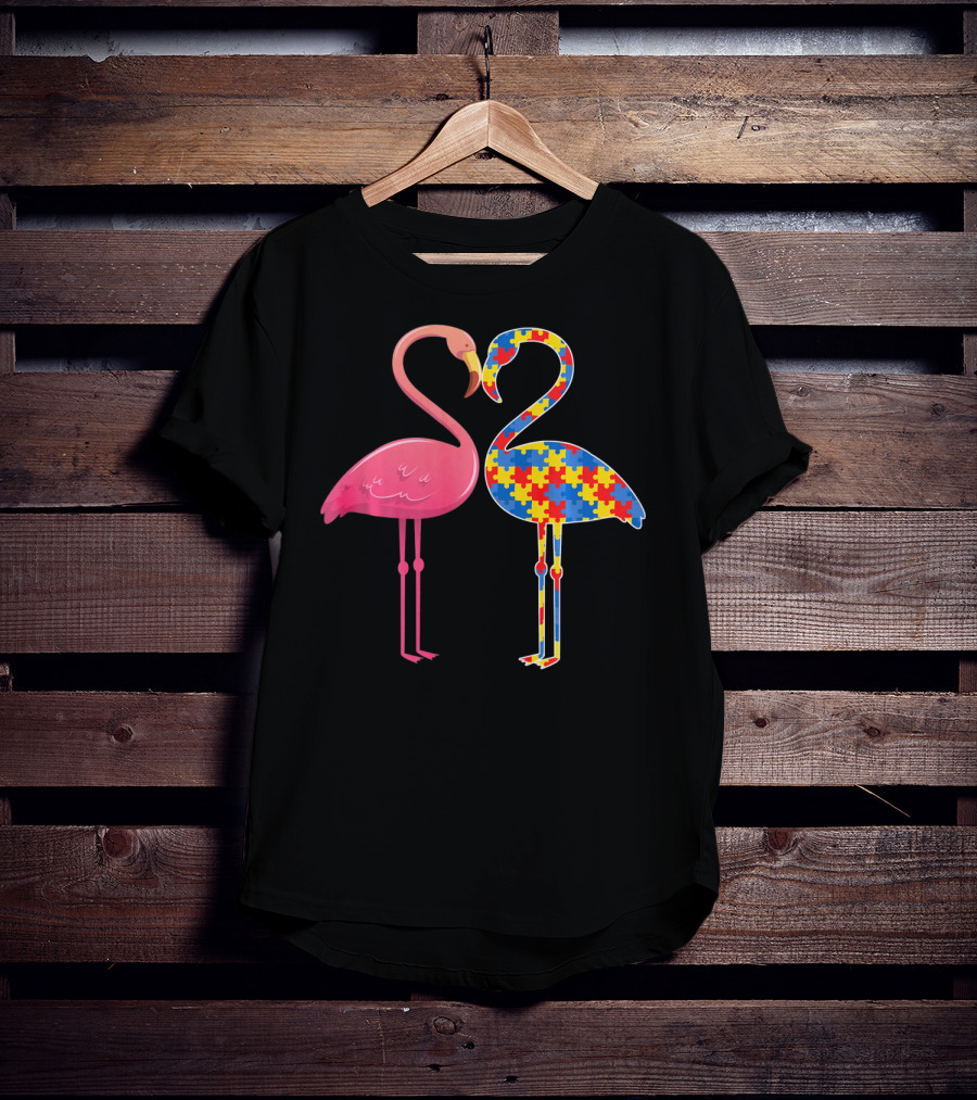 Flamingo Puzzle Autism Awareness T-Shirt