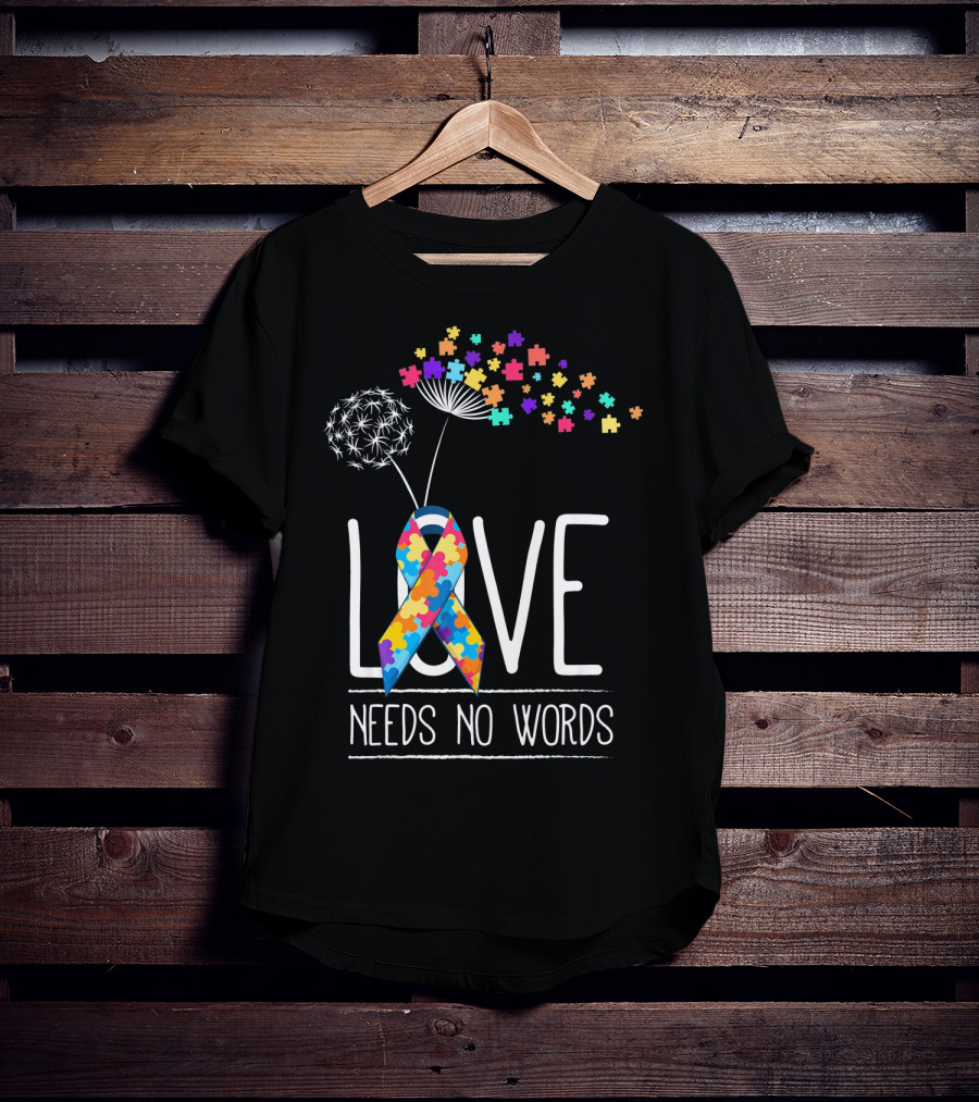 Autism Awareness Love Needs No Words Puzzle T-Shirt