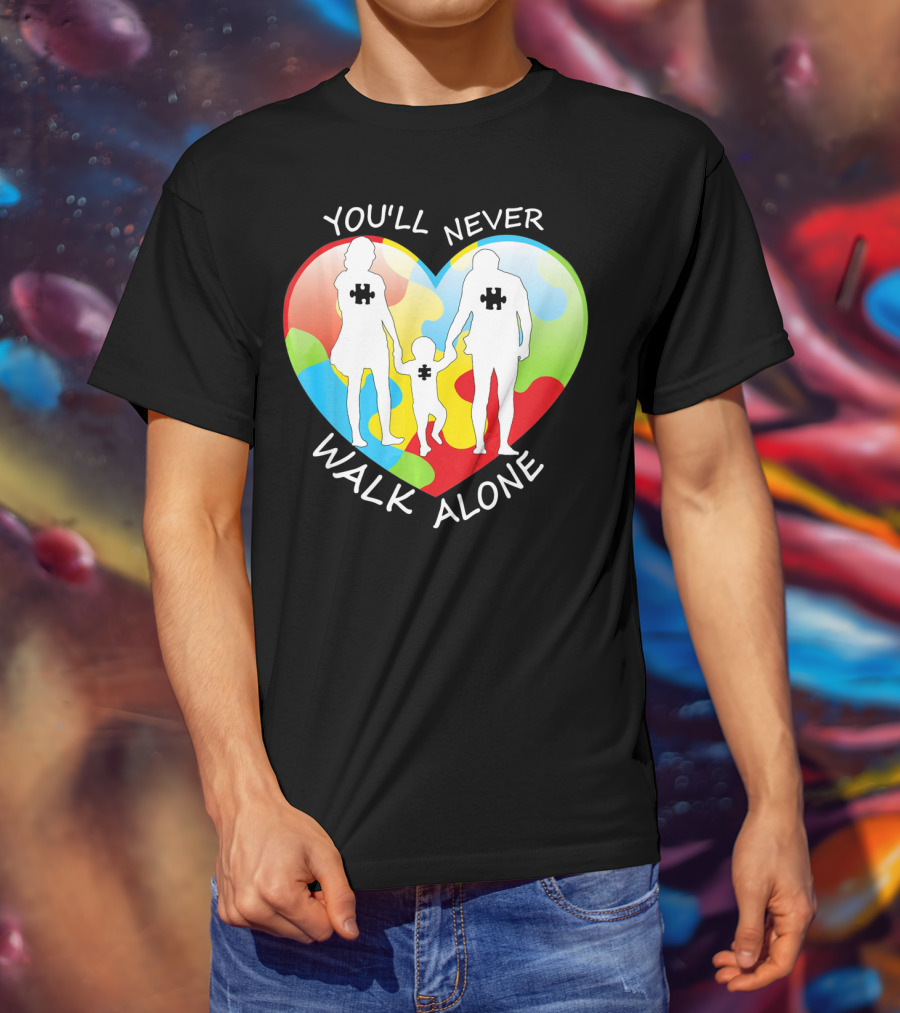 You'll Never Walk Alone Puzzle Family Heart T-Shirt