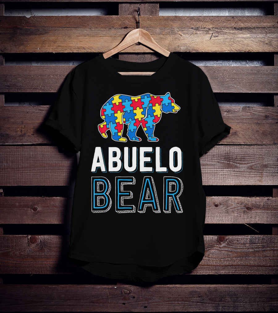Abuelo Bear Autism Puzzle Awareness T-Shirt