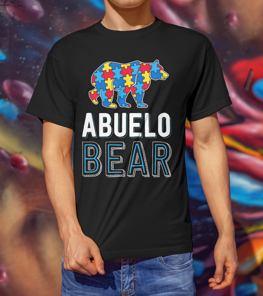 Abuelo Bear Autism Puzzle Awareness T-Shirt