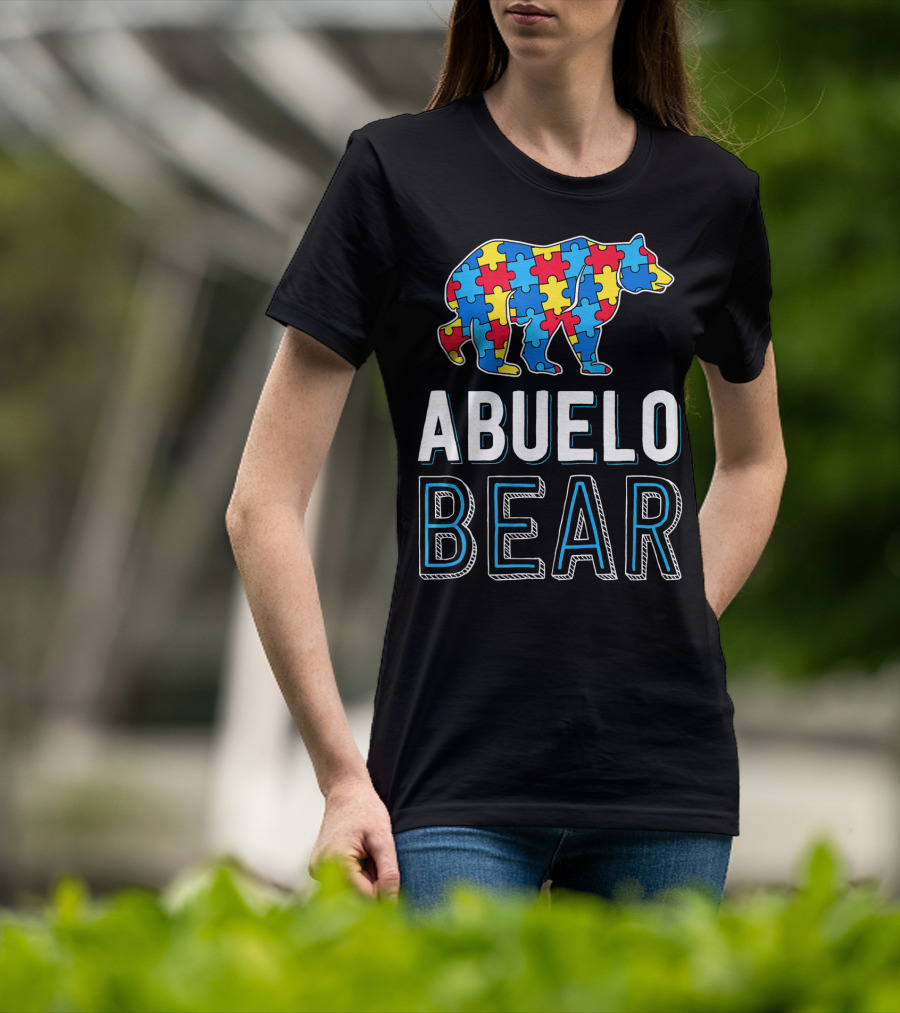 Abuelo Bear Autism Puzzle Awareness T-Shirt