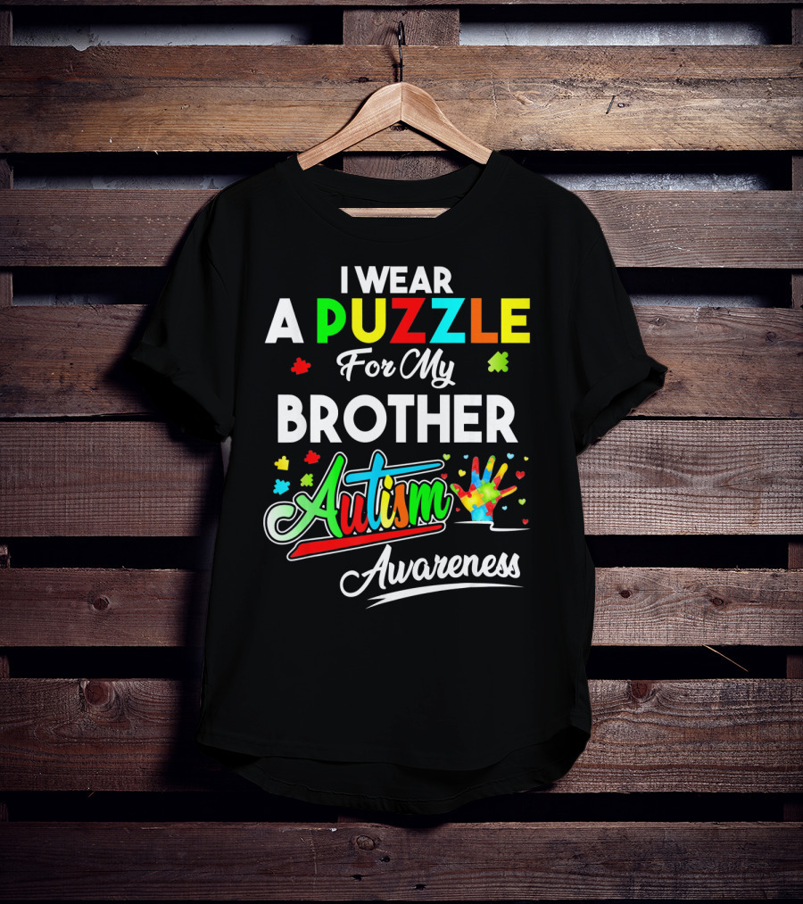 I Wear A Puzzle For My Brother Autism Awareness T-Shirt