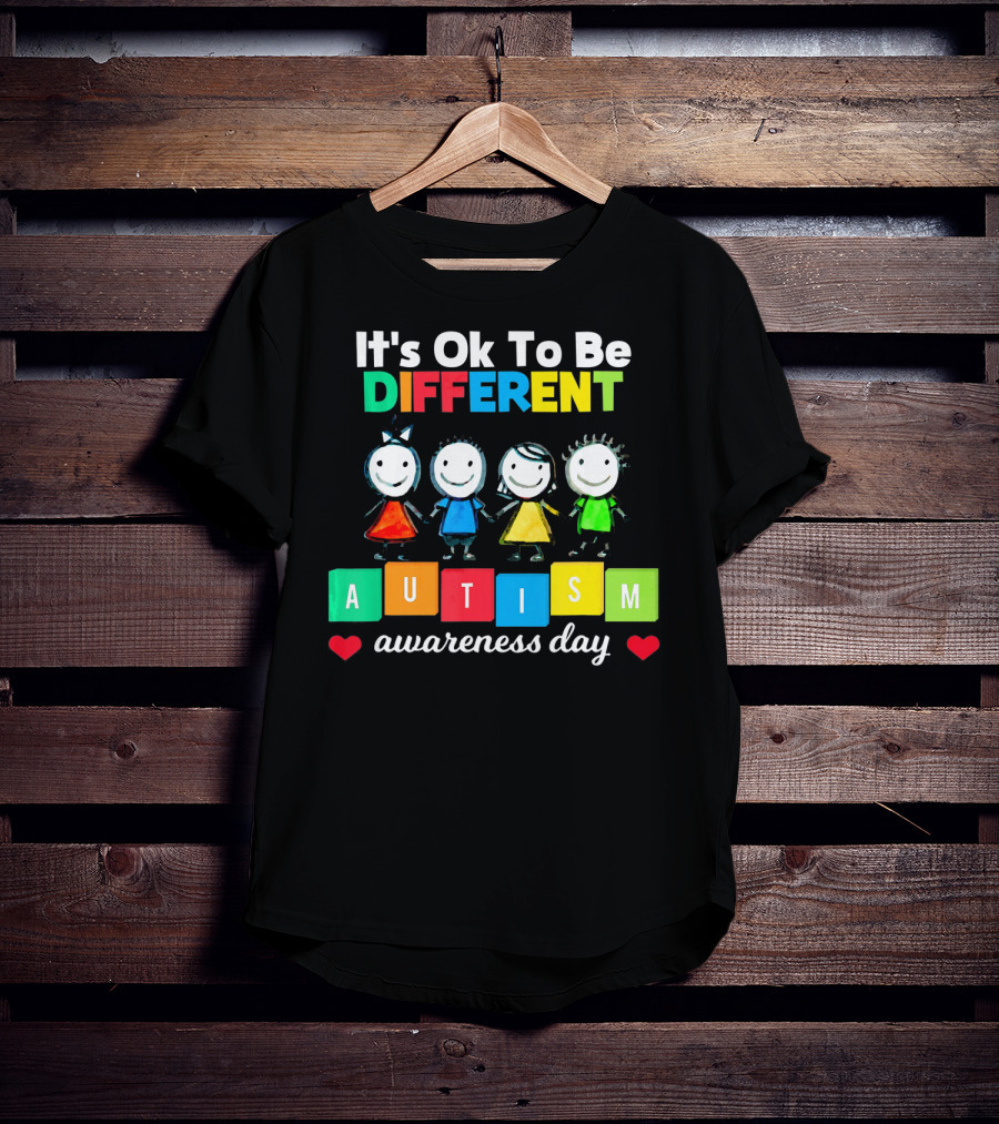 It's Ok To Be Different Autism Awareness Day T-Shirt