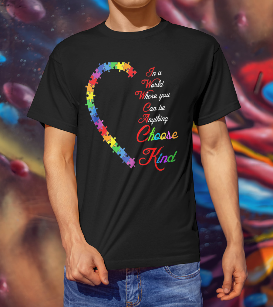 Choose Kind Autism Awareness Puzzle Heart T-Shirt