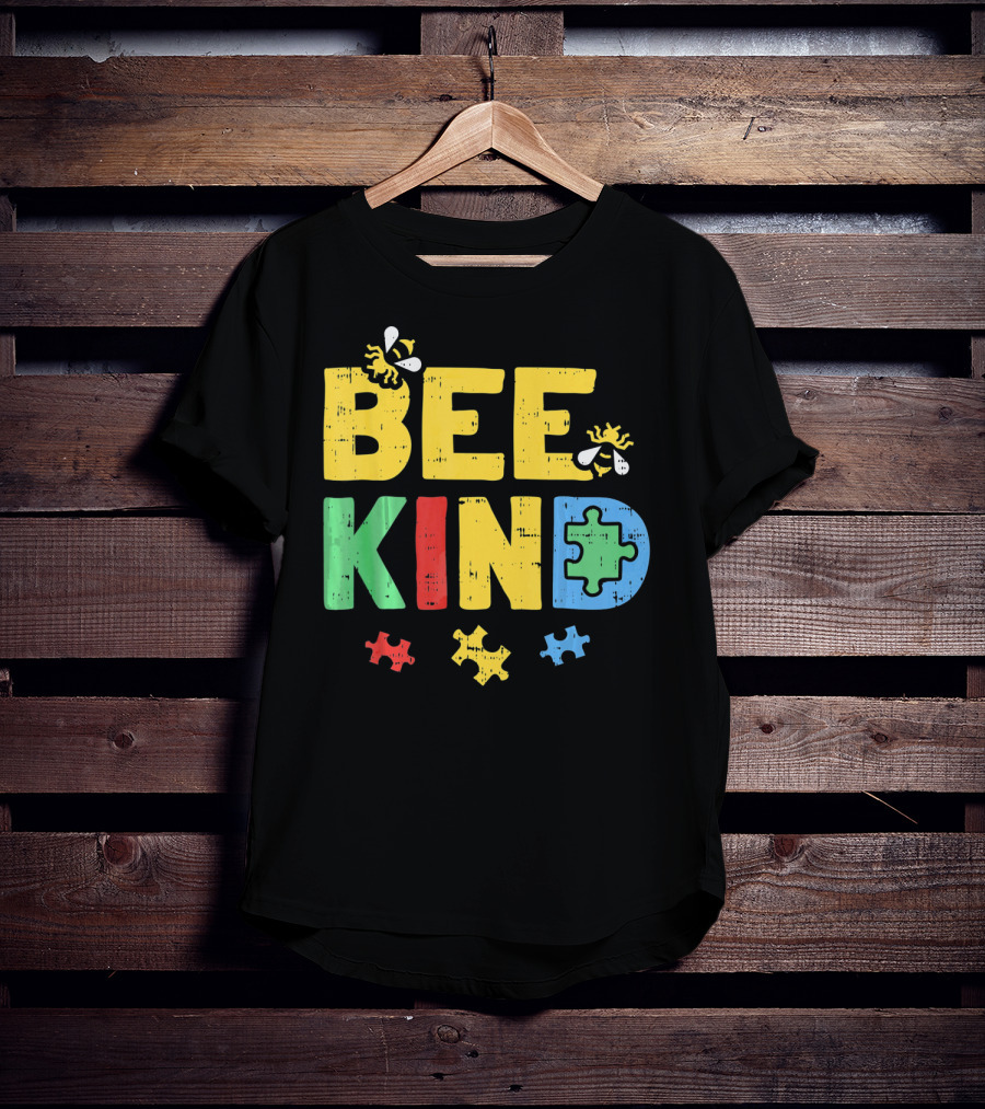 BEE KIND Puzzle Autism Awareness Bees T-Shirt