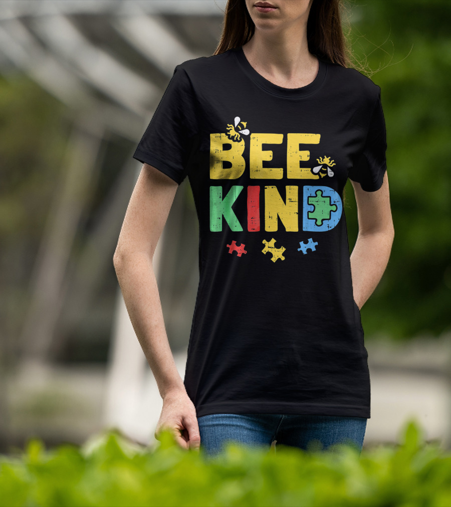 BEE KIND Puzzle Autism Awareness Bees T-Shirt