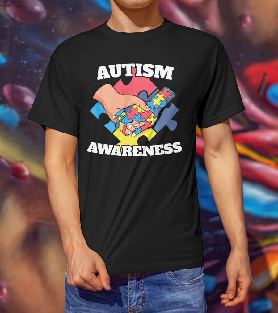Autism Awareness Puzzle Piece Handshake 2 April Au T-Shirt