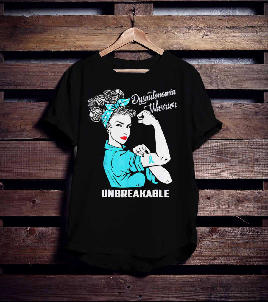 Dysautonomia Warrior Unbreakable Retro Rosie The Riveter T-Shirt