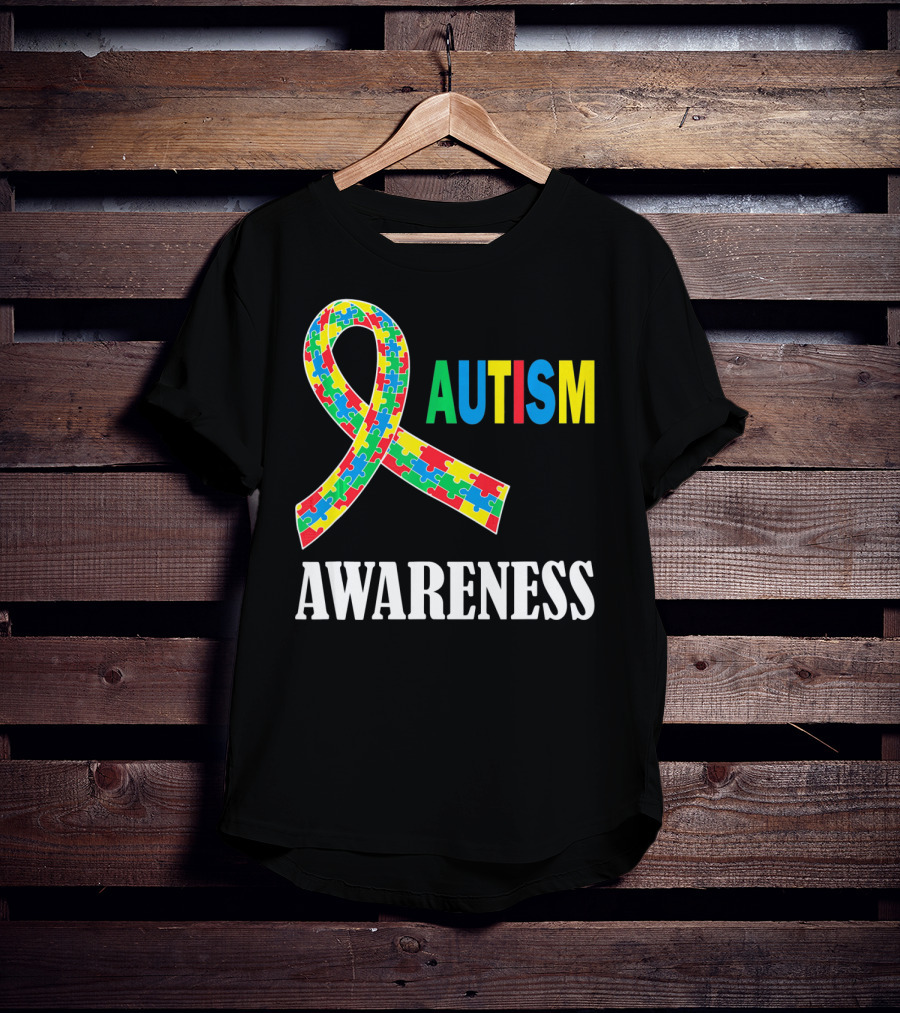 Autism Awareness Puzzle Ribbon Social Interaction Auti T-Shirt