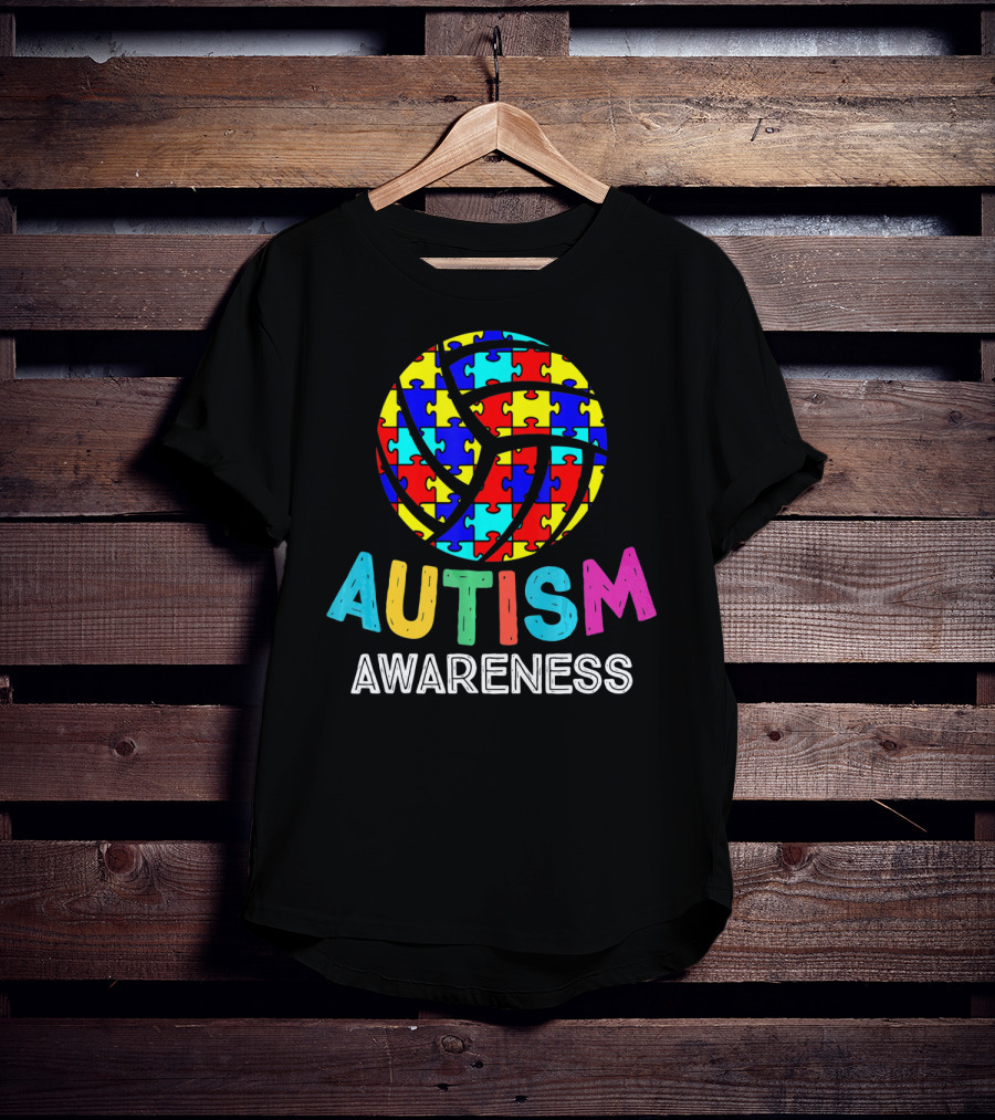 Autism Awareness Volleyball Puzzle T-Shirt