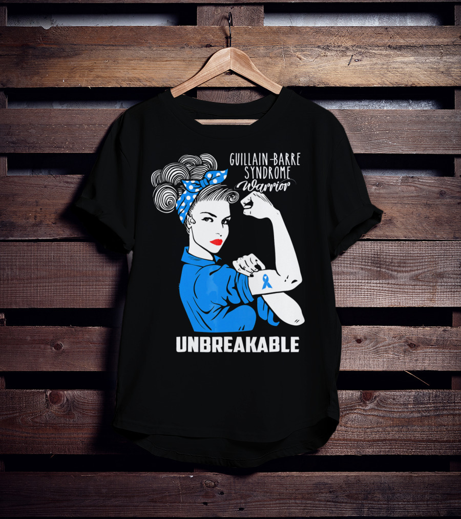 Guillain-Barre Syndrome Warrior Unbreakable Retro Strong Woman With Awareness T-Shirt