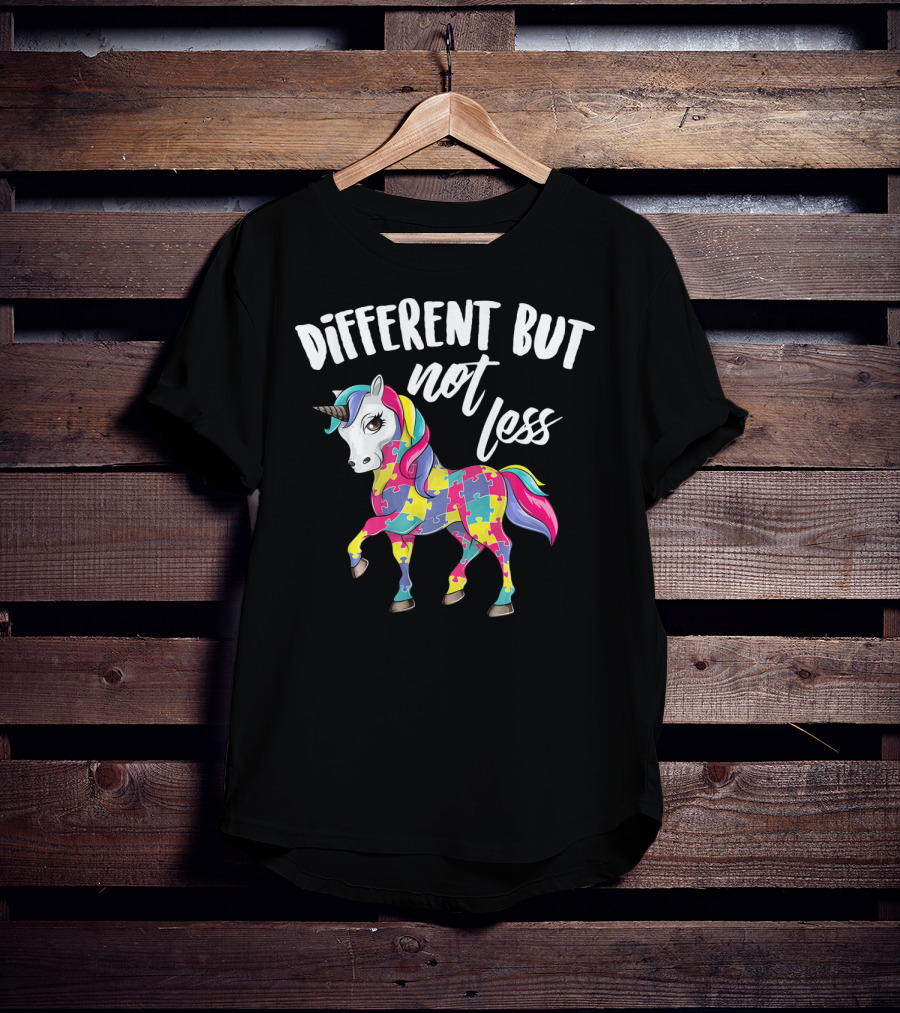 Different But Not Less Unicorn Puzzle Piece T-Shirt