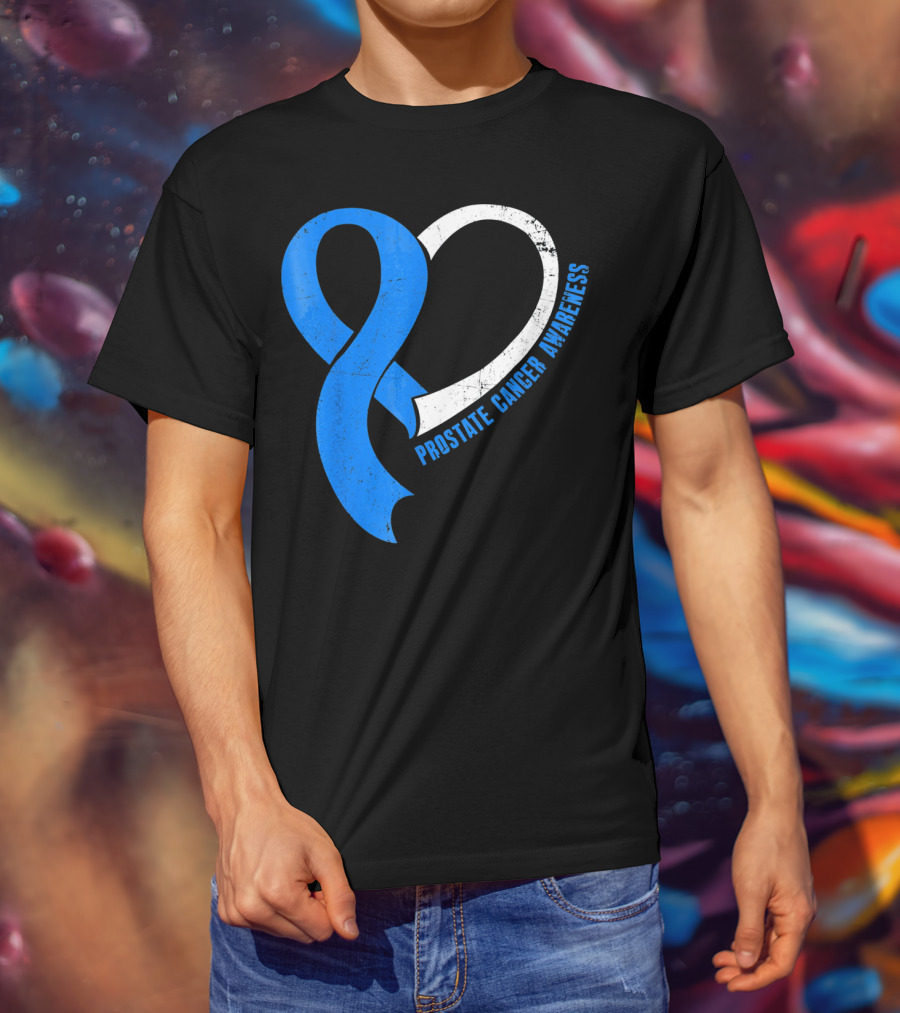 Prostate Cancer Awareness Heart T-Shirt
